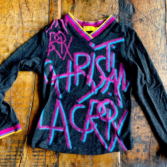 Christian LaCroix Bazar kids sweater with Graffiti ‘spray paint’, sz 8 - Picture 1 of 6